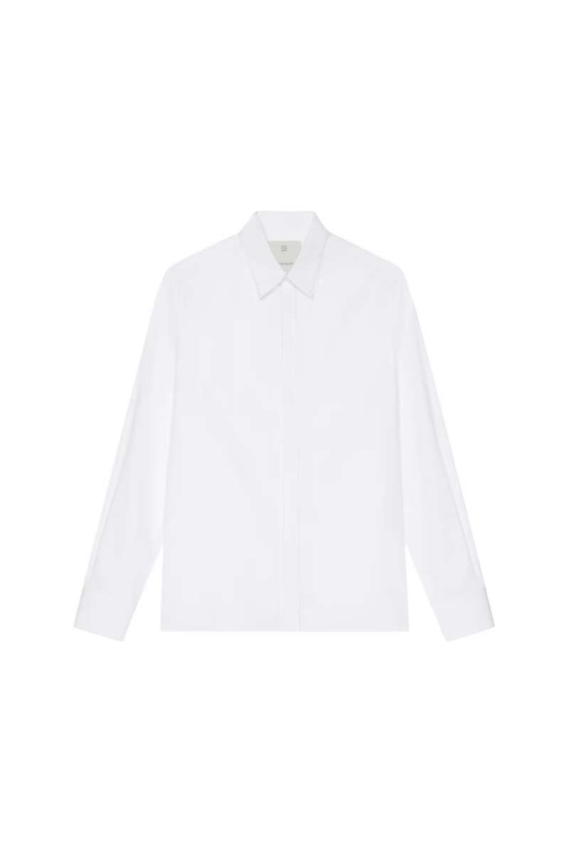 Givenchy Evening Pleats Tuxedo Shirt_White