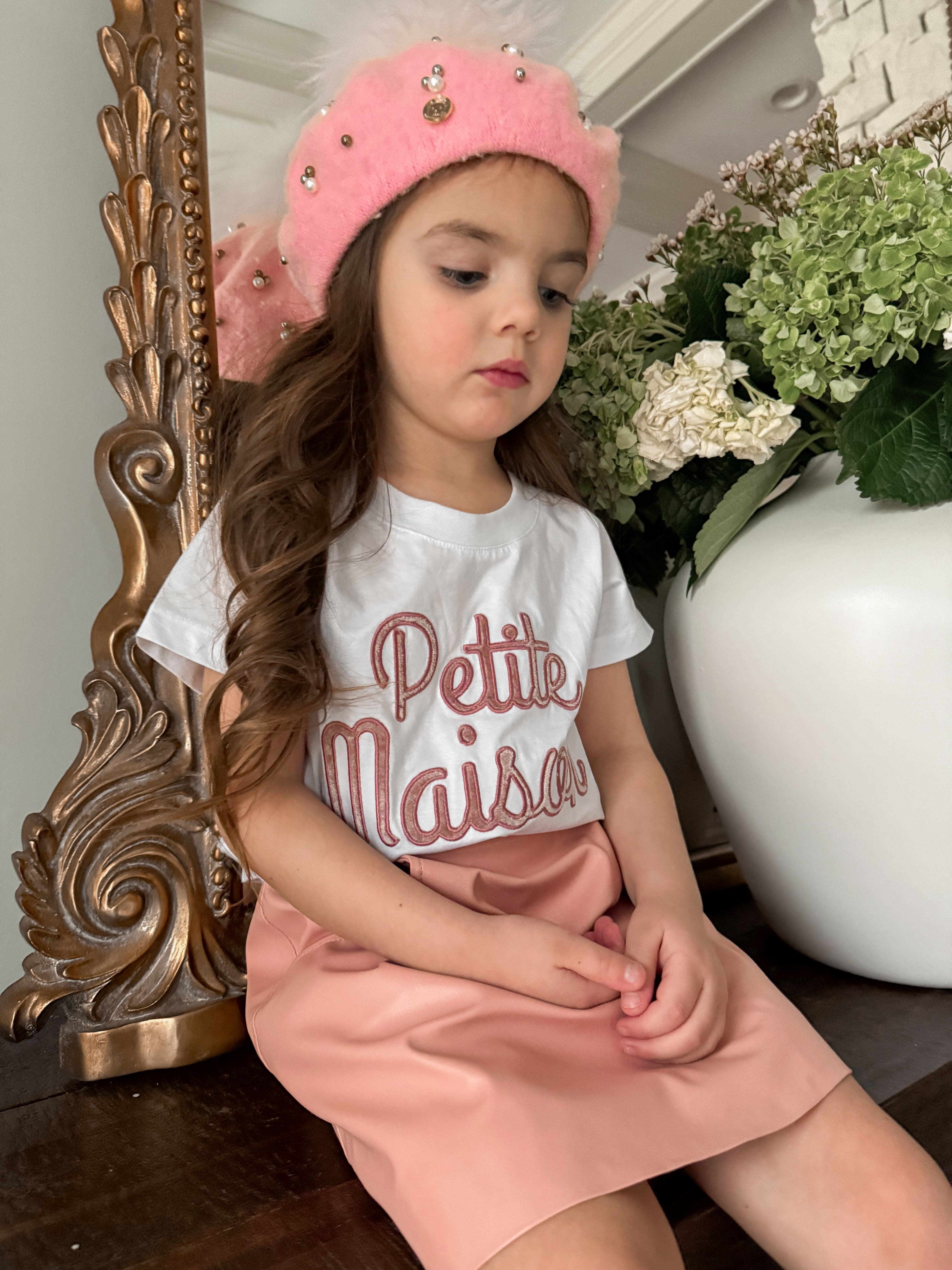 Petite Maison Pink Logo Pima Cotton T-Shirt - Petite Maison Kids