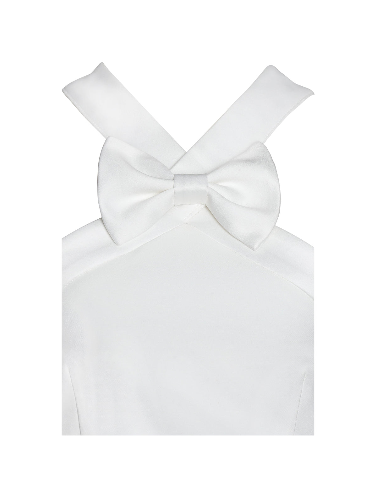 Barbra White Cross Straps Bodycon Mini Dress with Bubble Hem (Archive Sale)