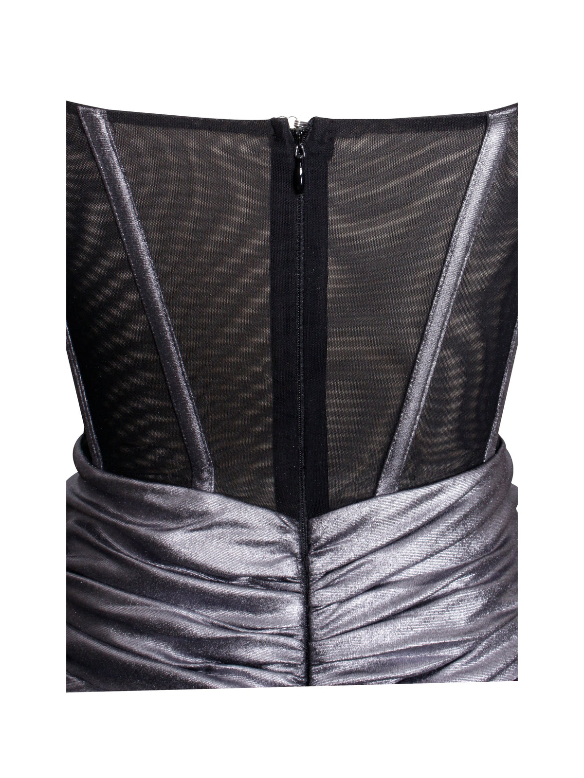 Odessa Silver Metallic Corset Maxi Dress (Archive Sale)