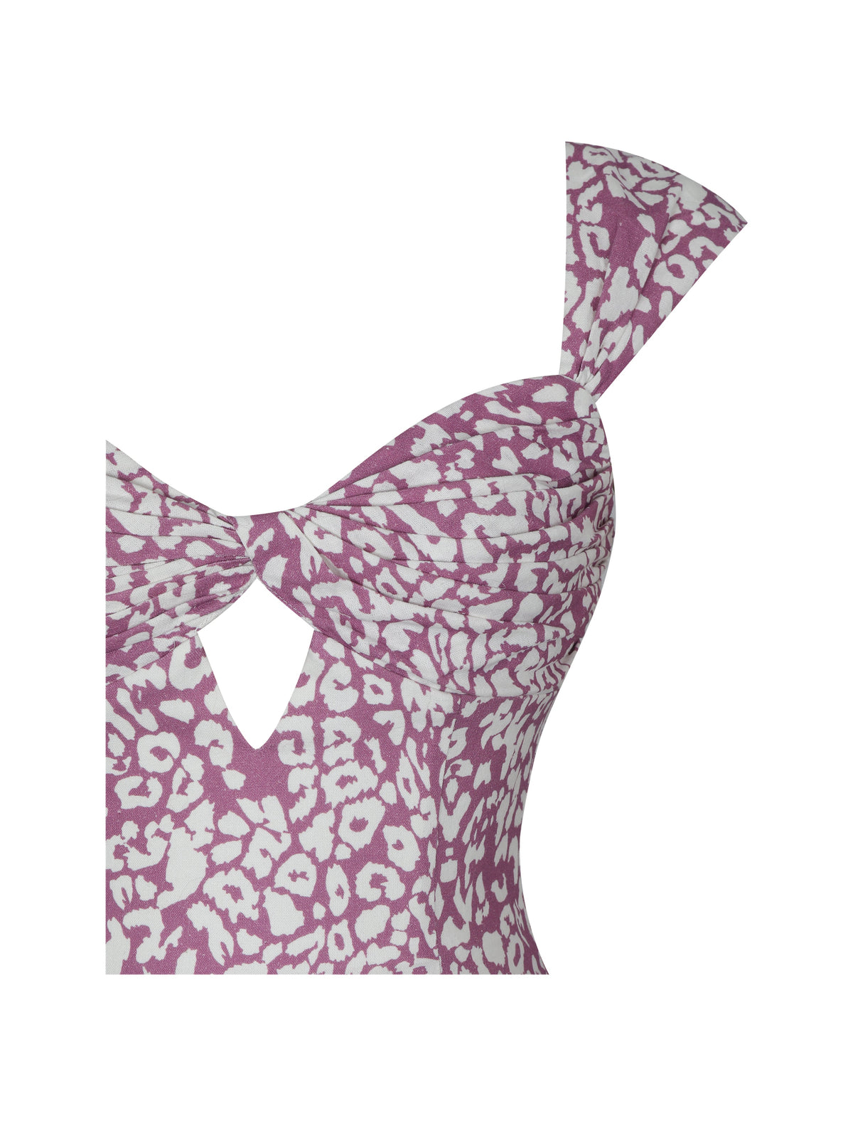 Wynonna Mauve Cheetah Linen Keyhole Midi Dress