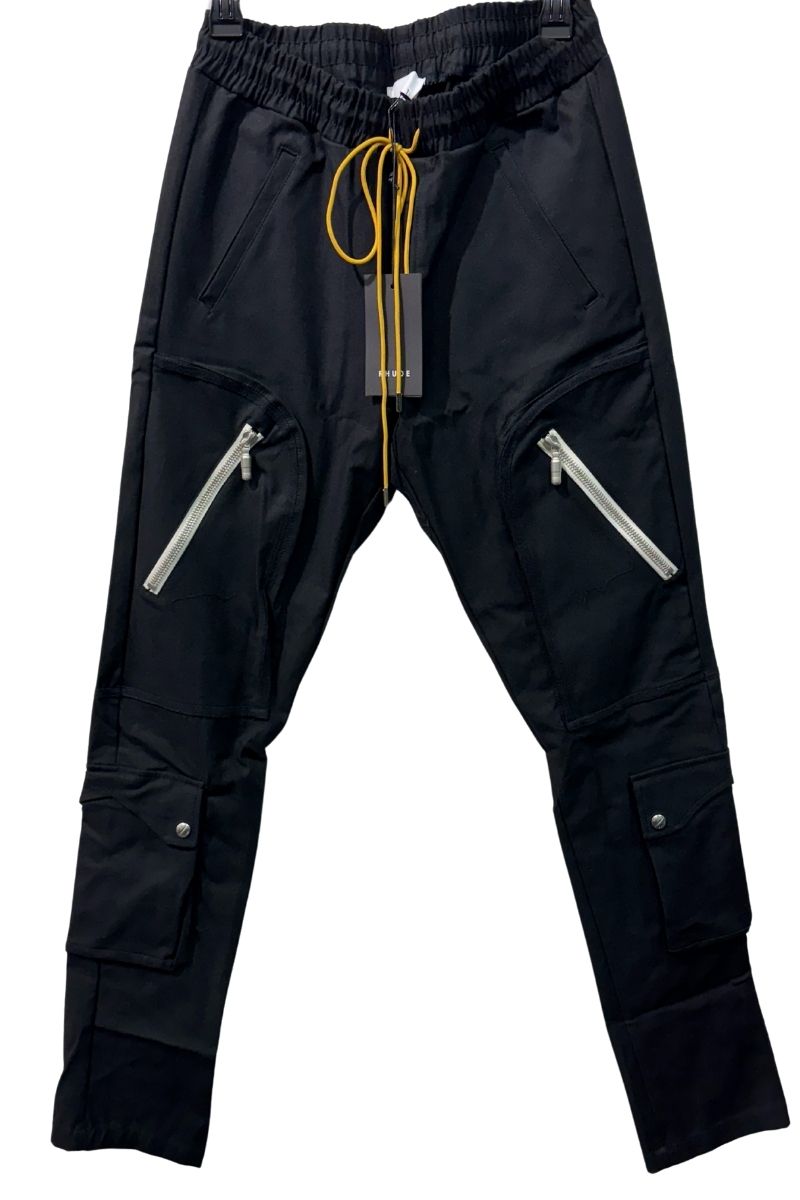 Rhude Black Cotton Cargo Pants With Pockets