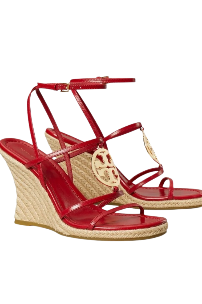 Tory Burch Capri Miller Wedge Espadrille 85Mm Tory Red/Gold 154455-600