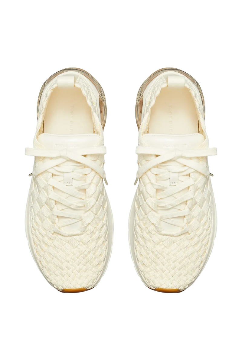 Tory Burch Good Luck Woven Trainer New Ivory 159962104