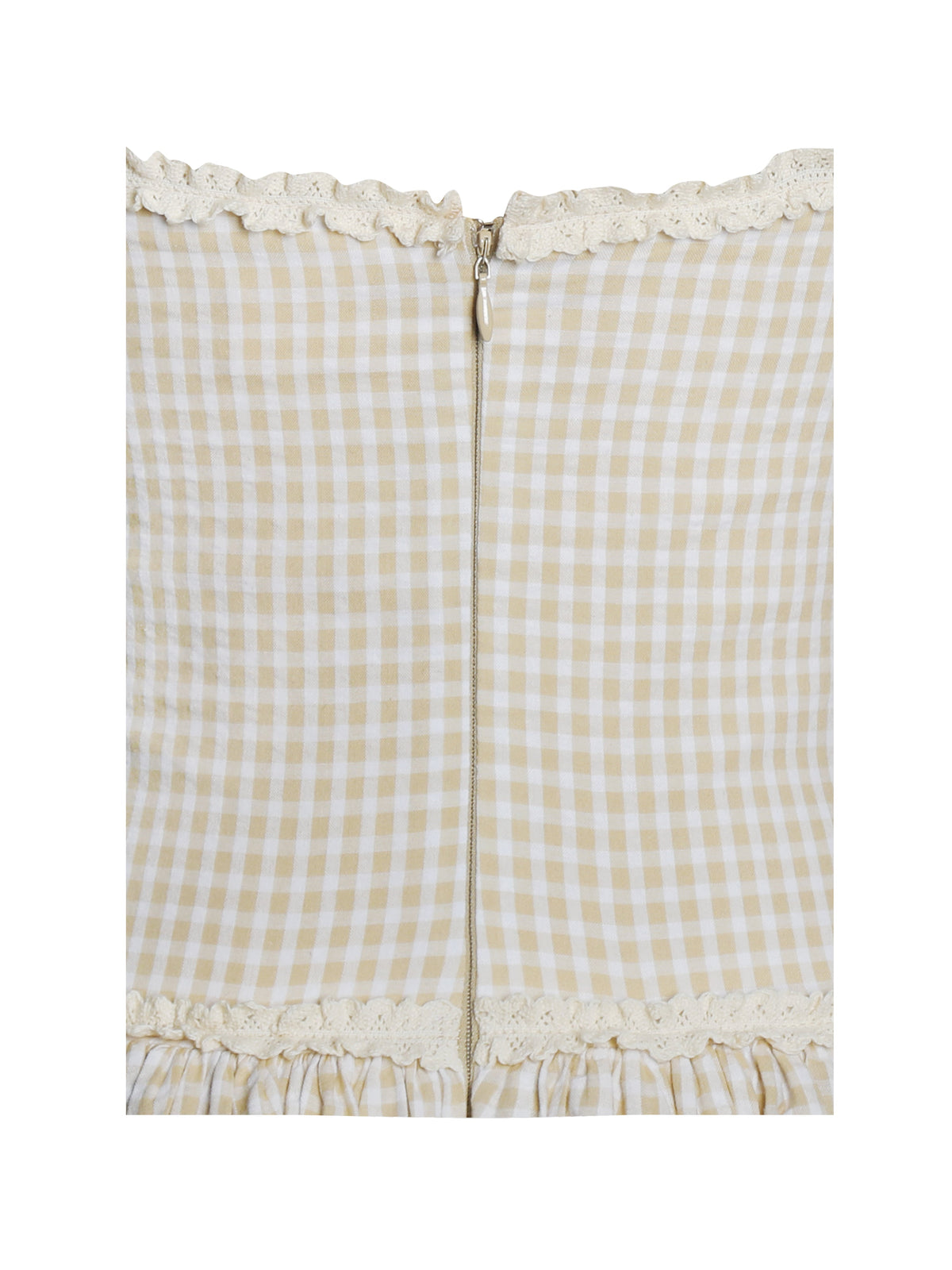 Idella Yellow Gingham U Neck Midi Dress (Archive Sale)