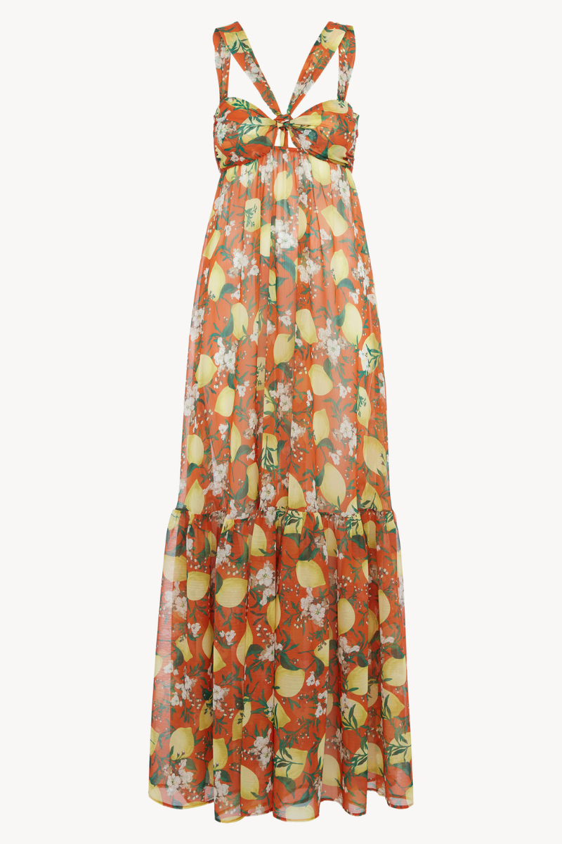 La Perla Amalfi Twist Long Dress in Orange