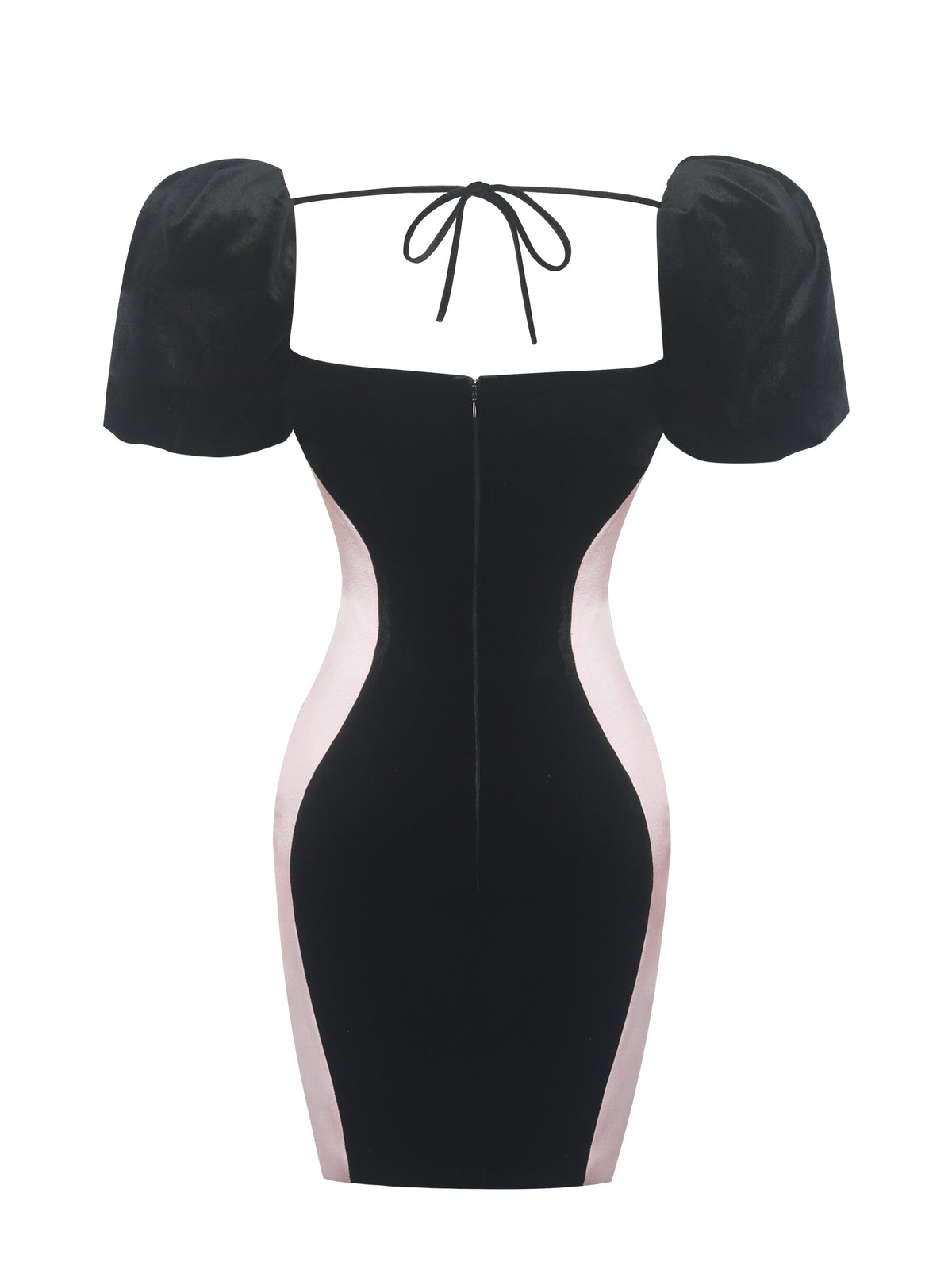 Nova Black Contoured Sweetheart Puff Sleeve Mini Dress