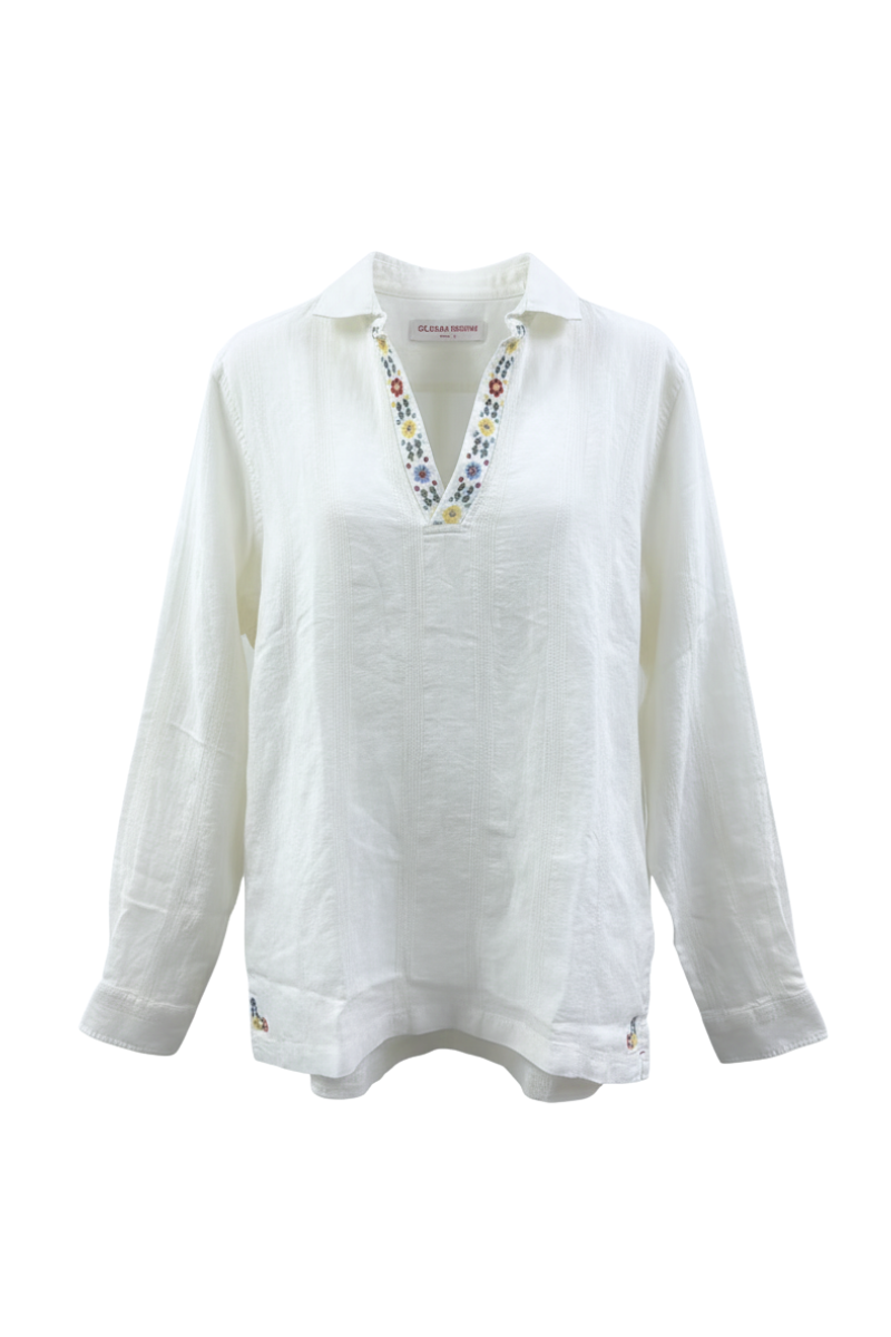 Orlebar Brown Ridley Fleur Embroidery-279651-White Sand