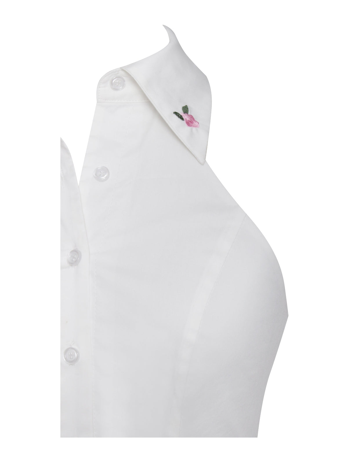 Hailey White Embroidered Collared Halter Drop Waist Mini Dress (Archive Sale)