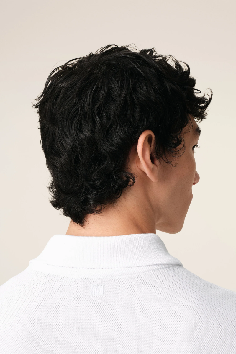 AMI de Coeur White Cotton Polo Shirt