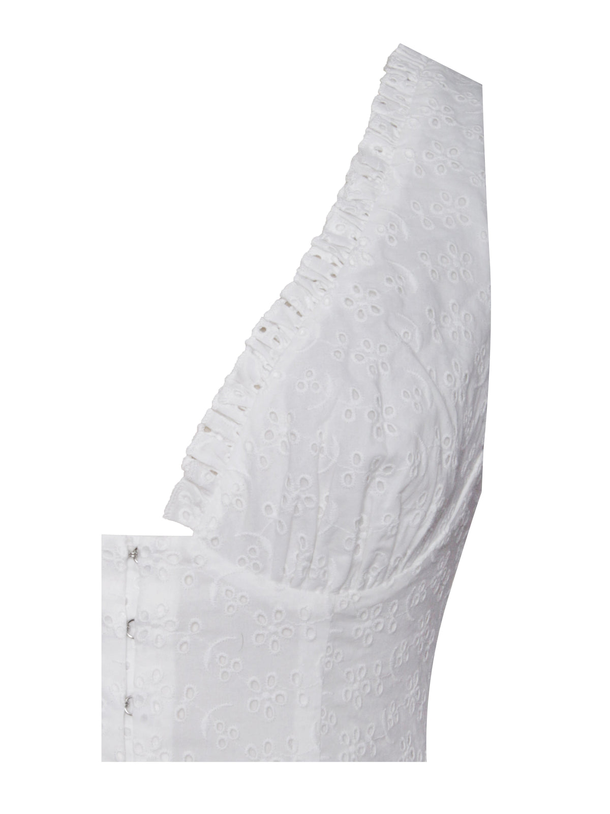 Aaliyah White Eyelet Plunging Halter Drop Waist Mini Dress (Archive Sale)