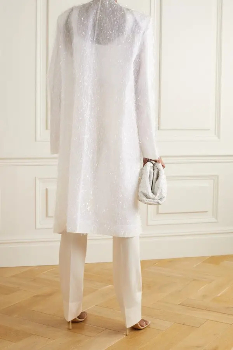 Givenchy Oversized Fringed Silk-Blend Organza Coat