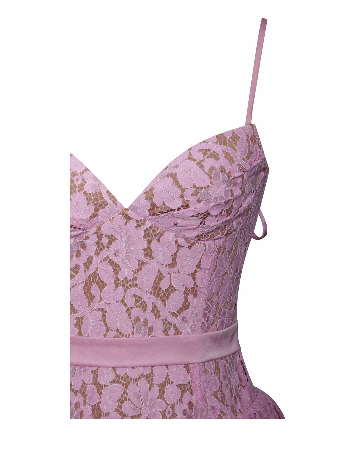 Lorena Pink Lace Drop Waist Midi Sundress (Archive Sale)