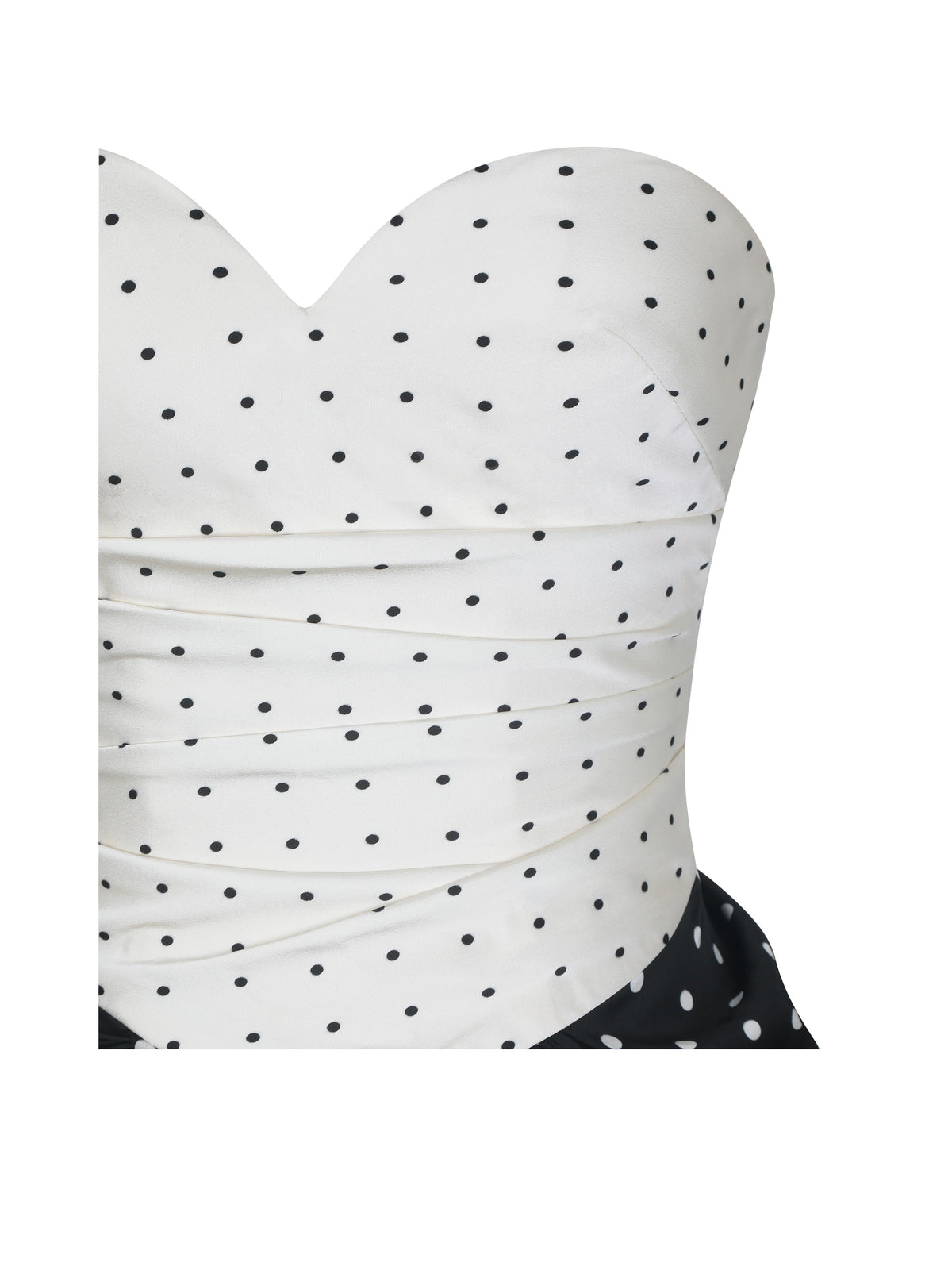 Tamryn Black & White Polka Dot Sweetheart Maxi Dress