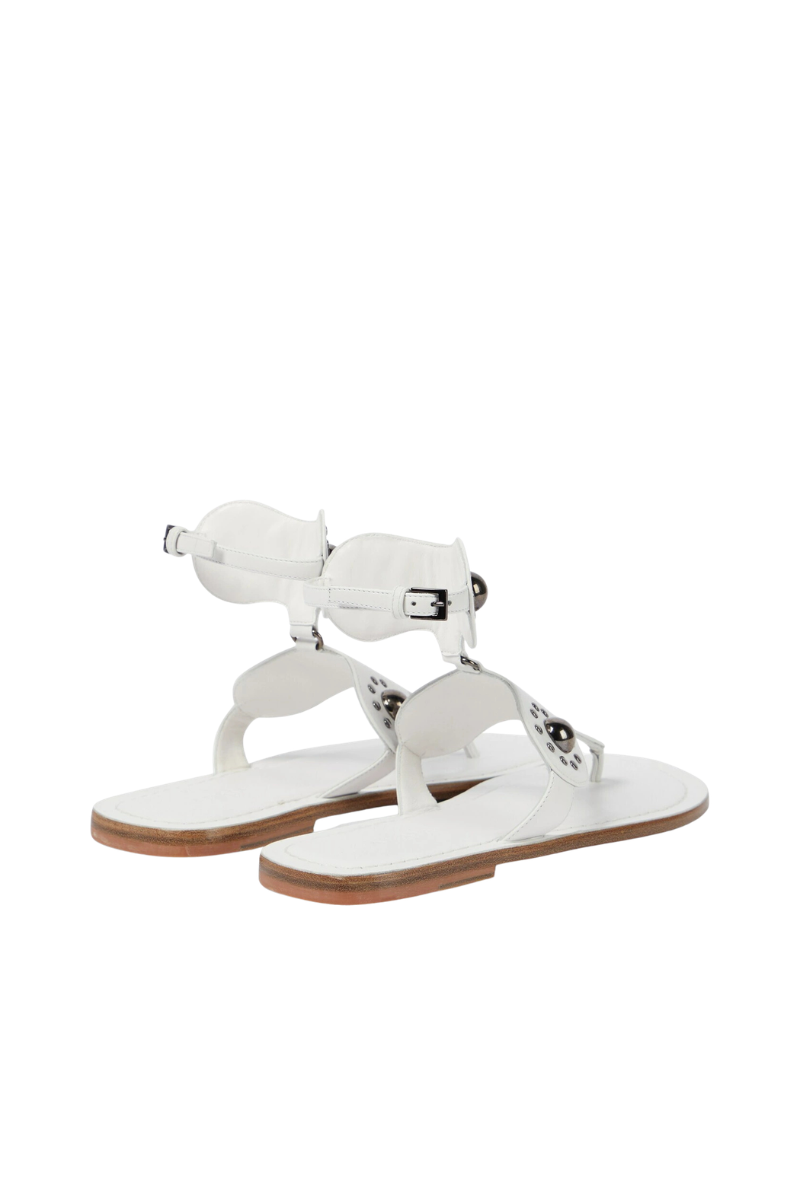 Alaia Women’s METAL DETAILSSPARTIATE SANDALS-White