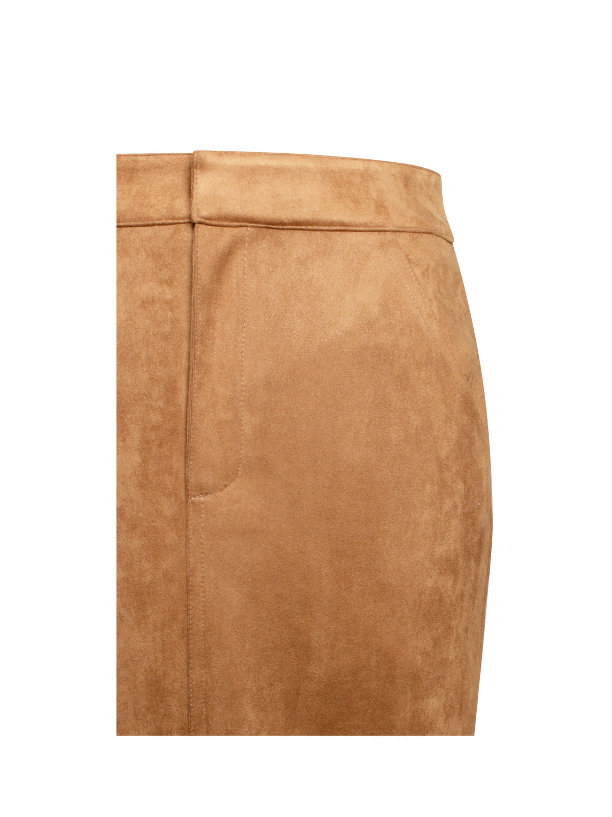 Zabrina Brown Suede Straight Pencil Skirt (Archive Sale)