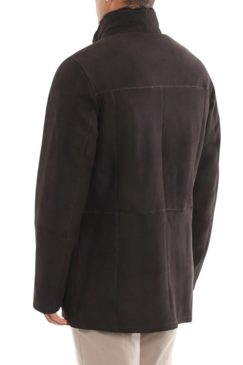 MooRER ETTOREME Shearling Stand Collar Field Jacket Moro