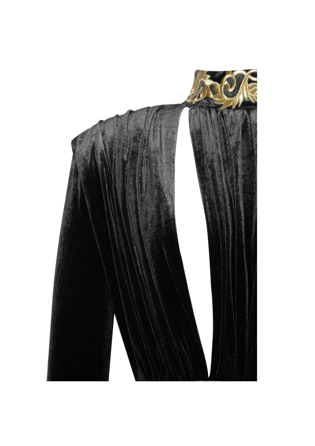 Zenaida Black Cutout High Slit Velvet Gown (Archive Sale)