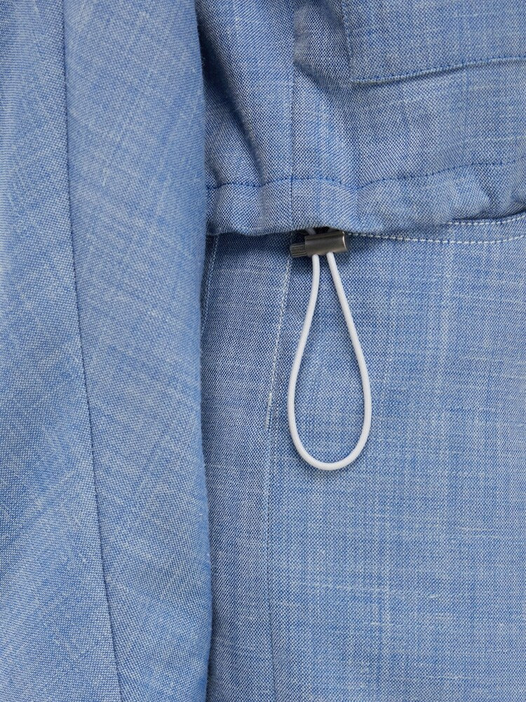 FERRAGAMO WOMEN'S LIGHT BLUE WOOL SILK LINEN JACKET