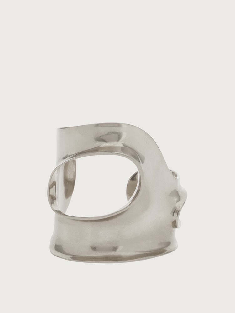 FERRAGAMO WOMEN'S SILVER BRASS STATEMENT RING