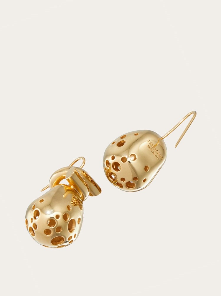 FERRAGAMO WOMEN'S GOLD BRASS DROP EARRINGS