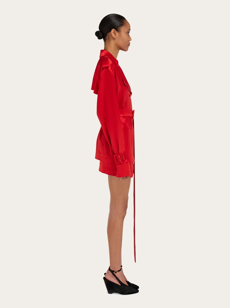 FERRAGAMO WOMEN'S BRIGHT RED BELTED JACKET