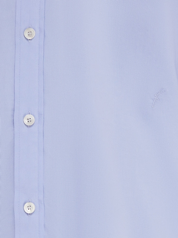 FERRAGAMO MEN'S LIGHT BLUE COTTON SHIRT