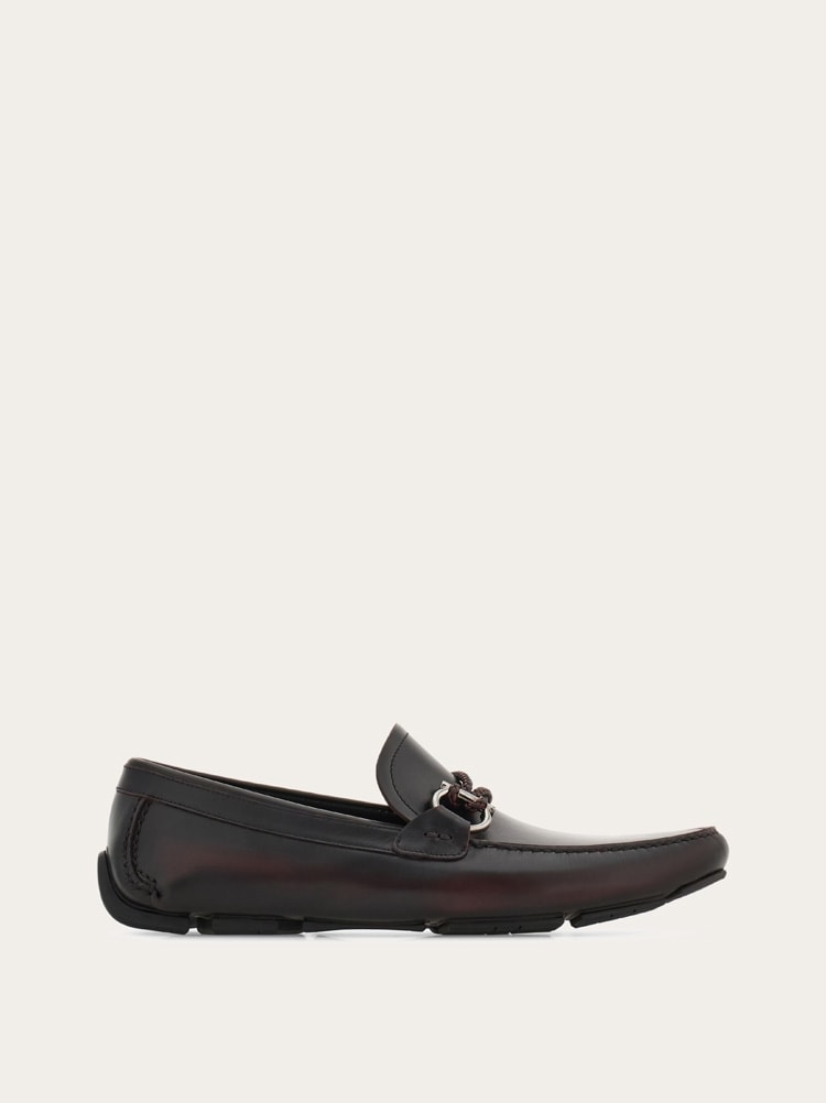 FERRAGAMO MEN'S DARK BROWN LEATHER LOAFER