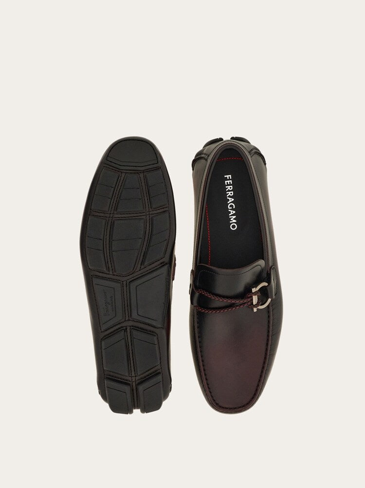 FERRAGAMO MEN'S DARK BROWN LEATHER LOAFER