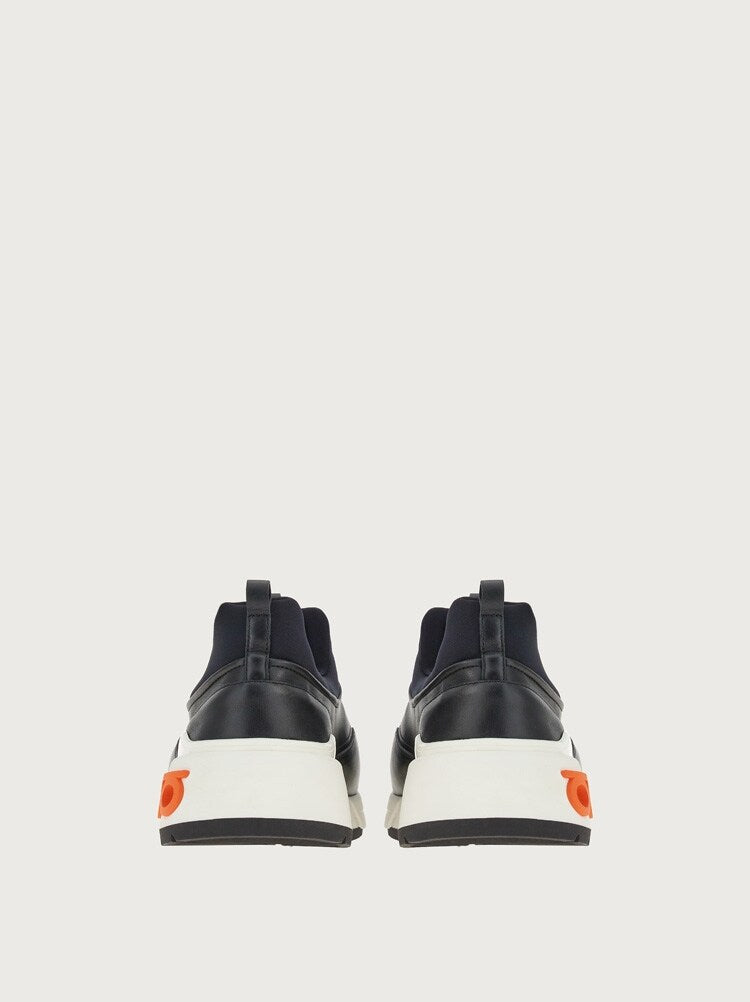 FERRAGAMO MEN'S BLACK CALF LEATHER SNEAKERS