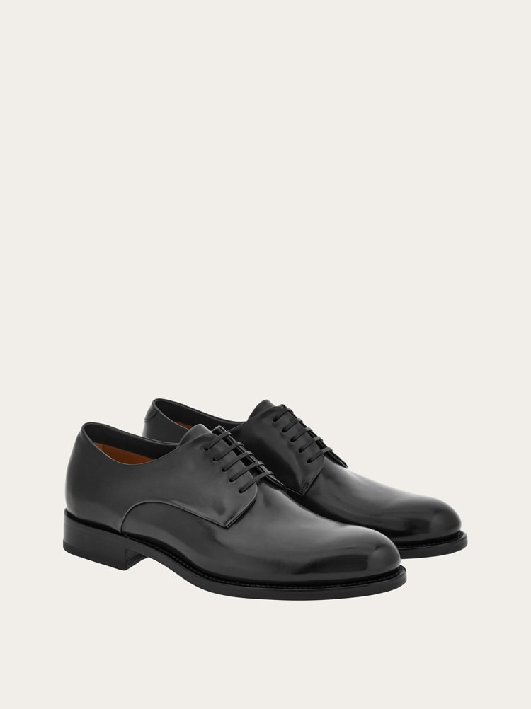 FERRAGAMO MEN'S BLACK CALF LEATHER SHOES