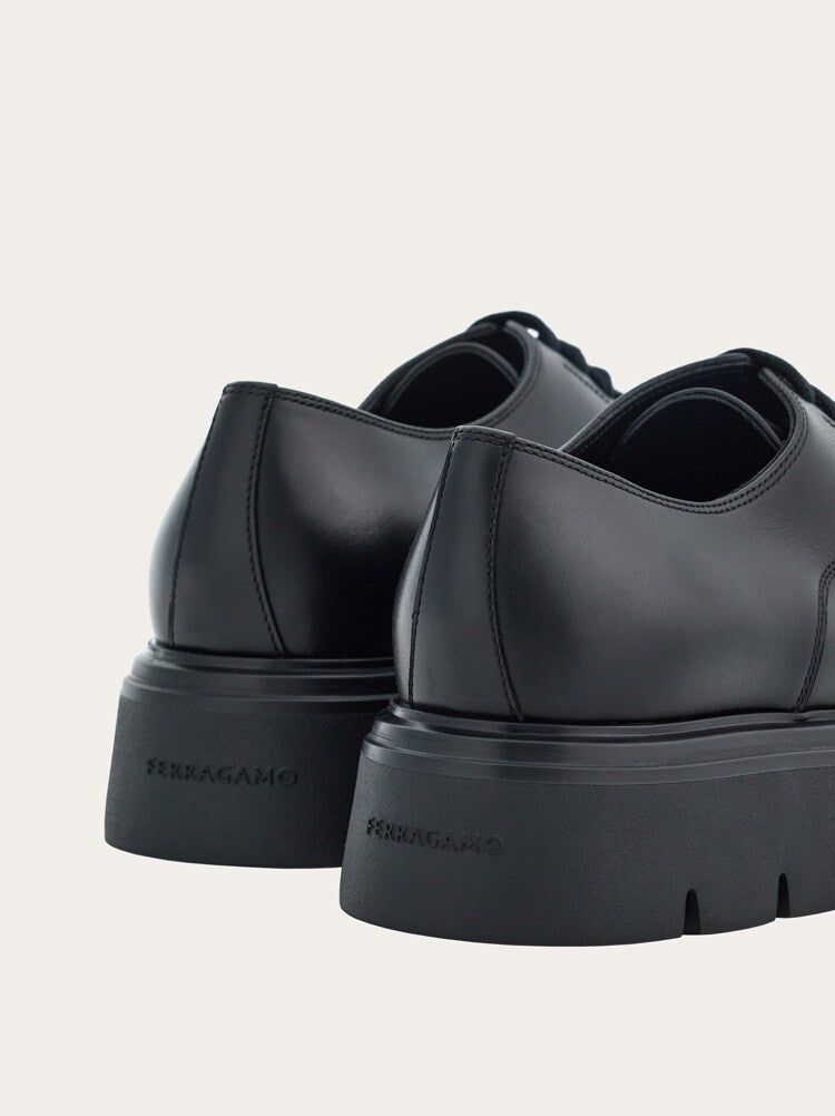 FERRAGAMO MEN'S BLACK CALF LEATHER SHOES