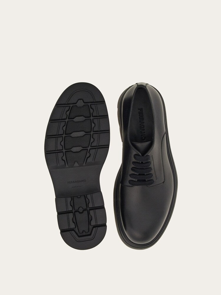 FERRAGAMO MEN'S BLACK CALF LEATHER SHOES