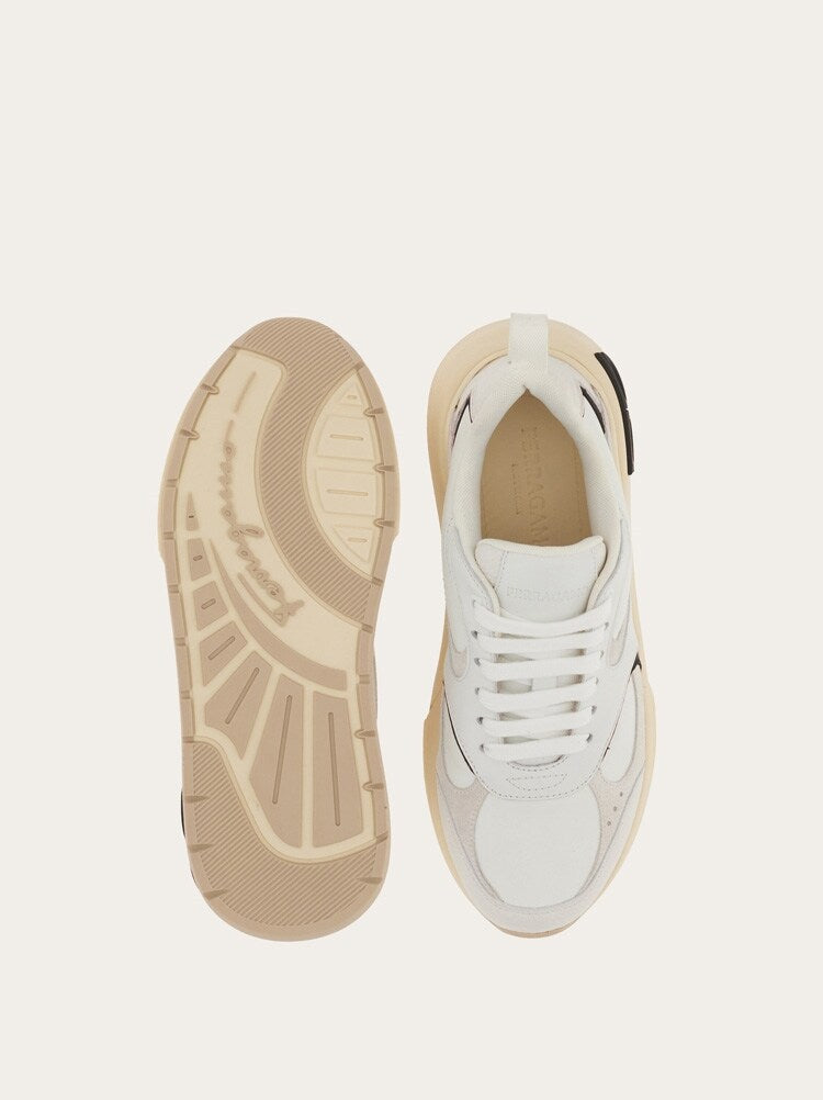 FERRAGAMO WOMEN'S WHITE LEATHER CASUAL SHOES