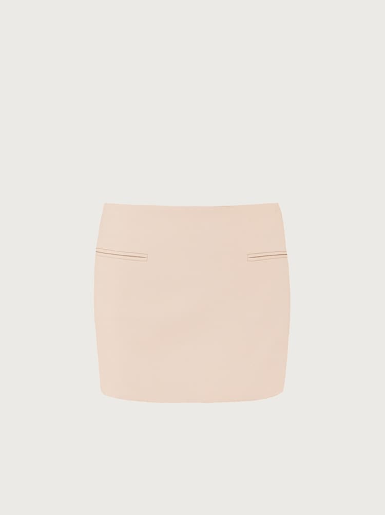 FERRAGAMO WOMEN'S LIGHT BEIGE WOOL SKIRT