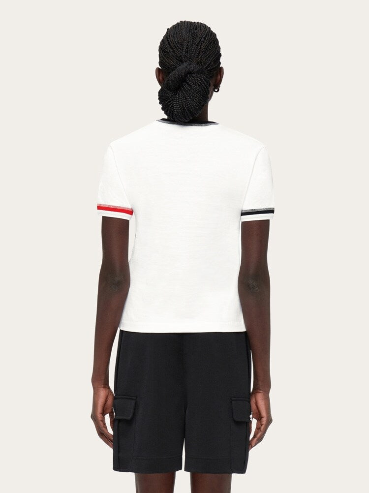 FERRAGAMO WOMEN'S WHITE COTTON GRAPHIC SWEATER