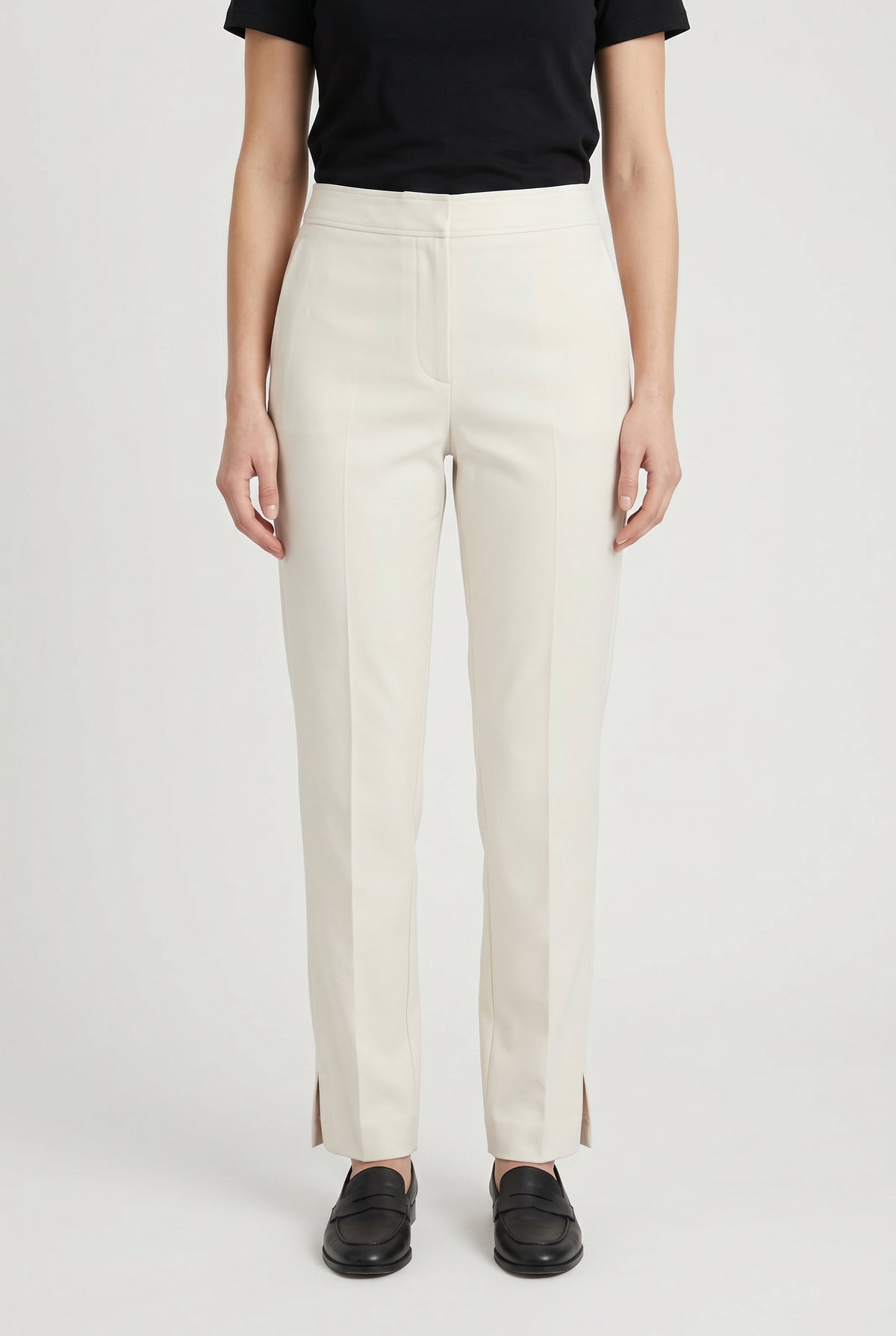 BRUNELLO CUCINELLI WOMEN'S OFF WHITE TAILORED TROUSERS