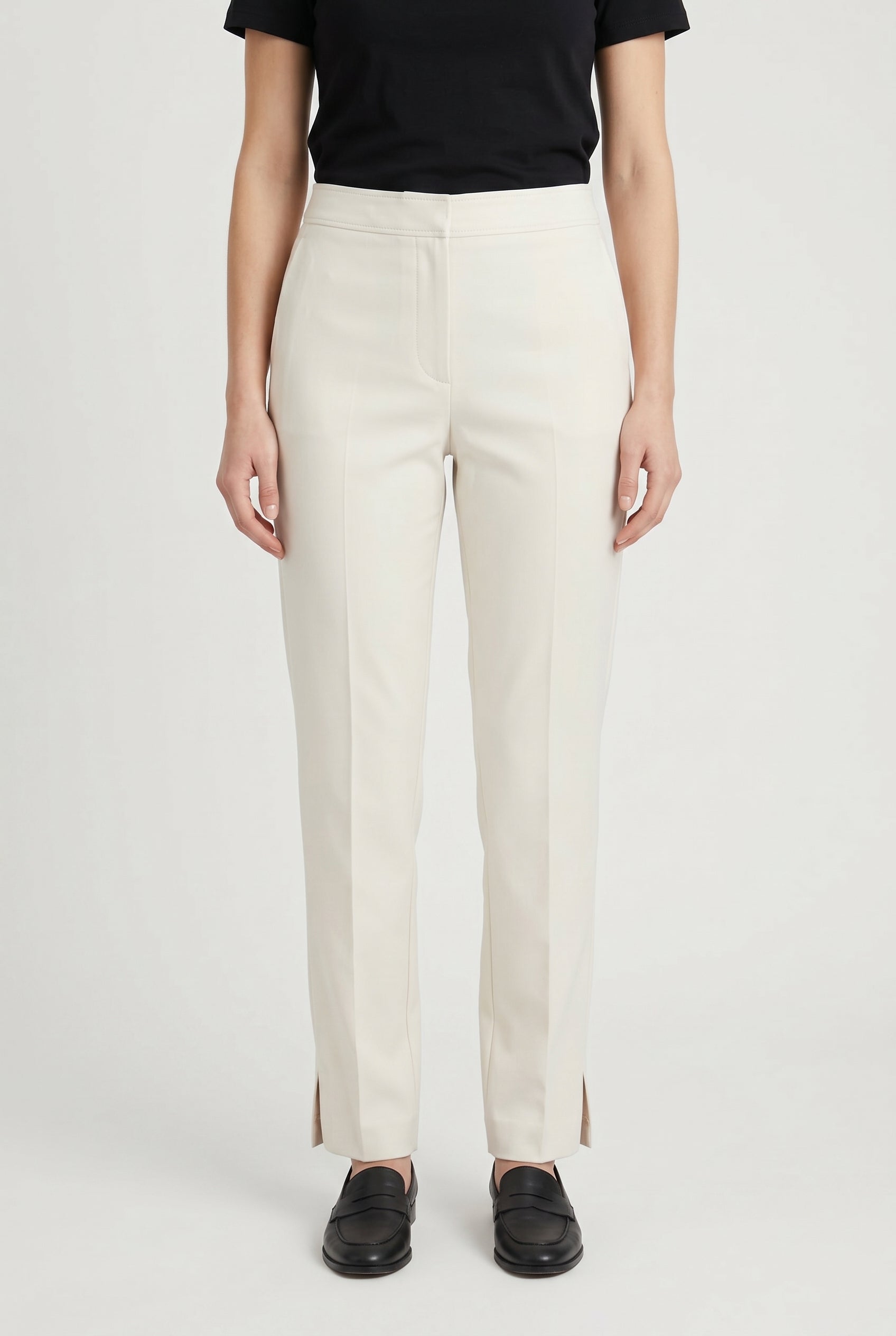 BRUNELLO CUCINELLI WOMEN'S OFF WHITE TAILORED TROUSERS