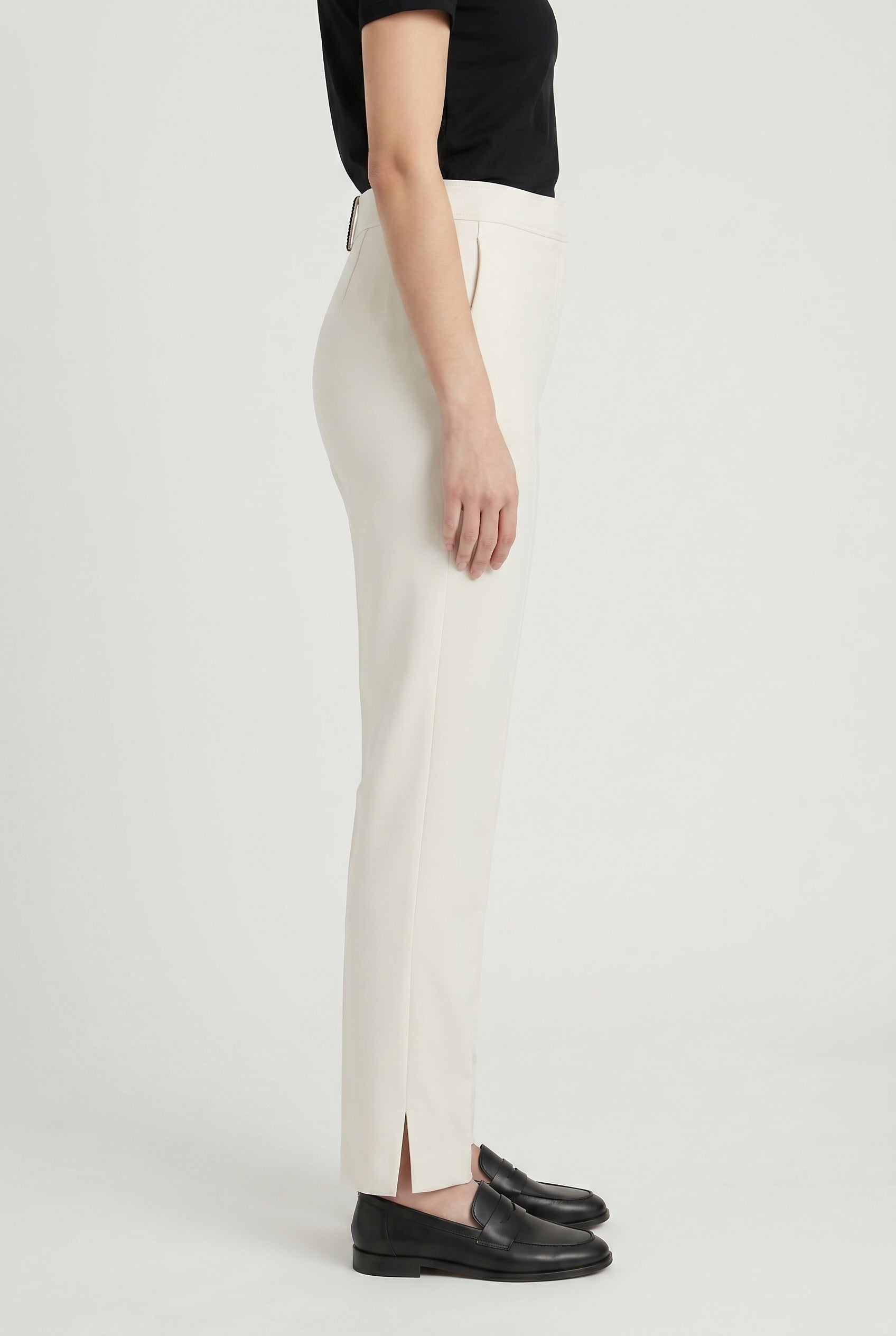 BRUNELLO CUCINELLI WOMEN'S OFF WHITE TAILORED TROUSERS
