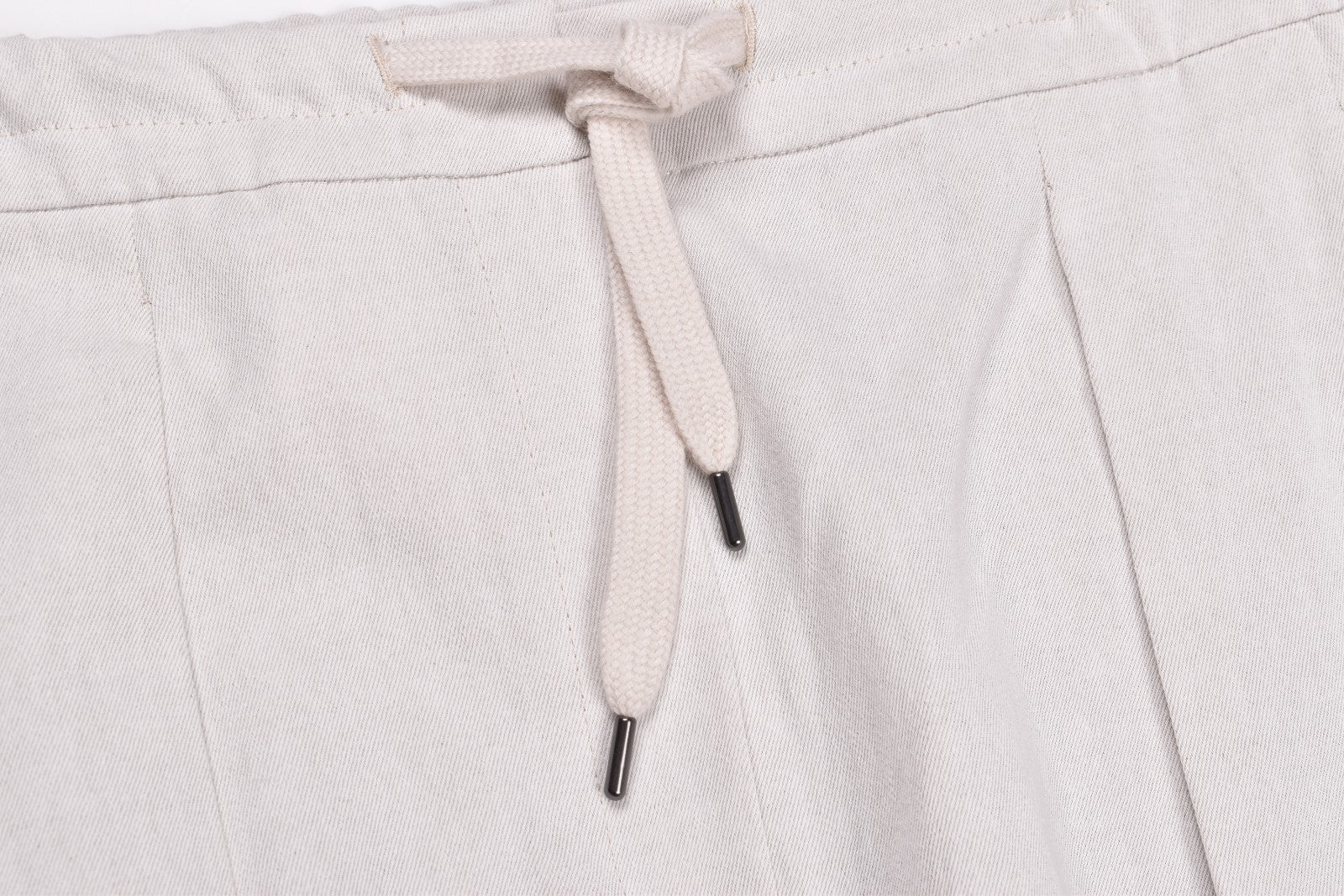 BRUNELLO CUCINELLI WOMEN'S LIGHT BEIGE LINEN BLEND TROUSERS