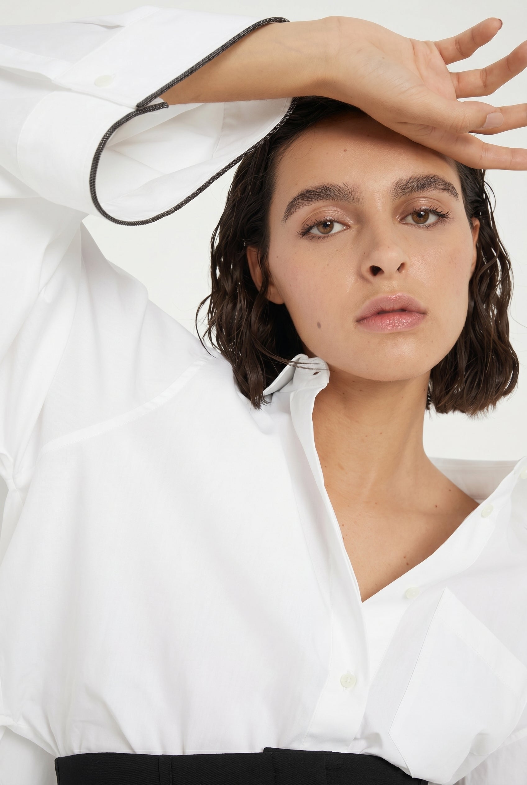 BRUNELLO CUCINELLI WOMEN'S WHITE OVERSIZED COTTON SHIRT