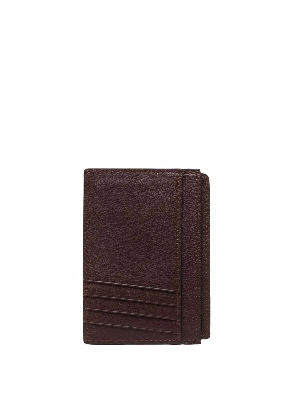 BRUNELLO CUCINELLI MEN'S DARK BROWN LEATHER WALLET