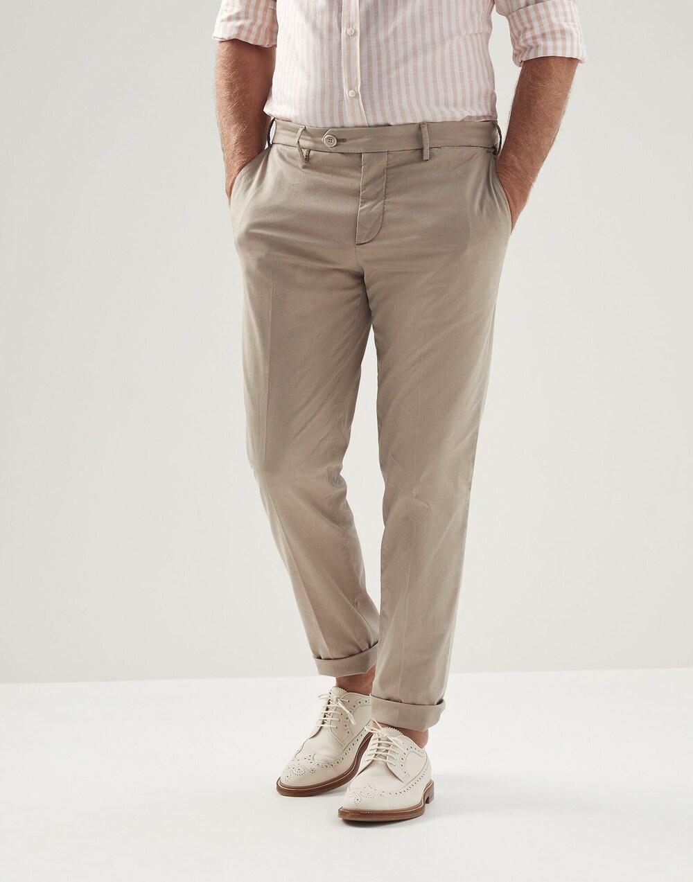 BRUNELLO CUCINELLI MEN'S CLAY TAILORED TROUSERS