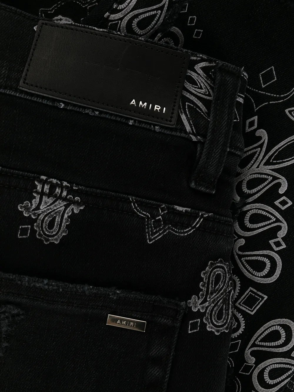 AMIRI MEN'S BLACK PATTERNED SKINNY TROUSERS