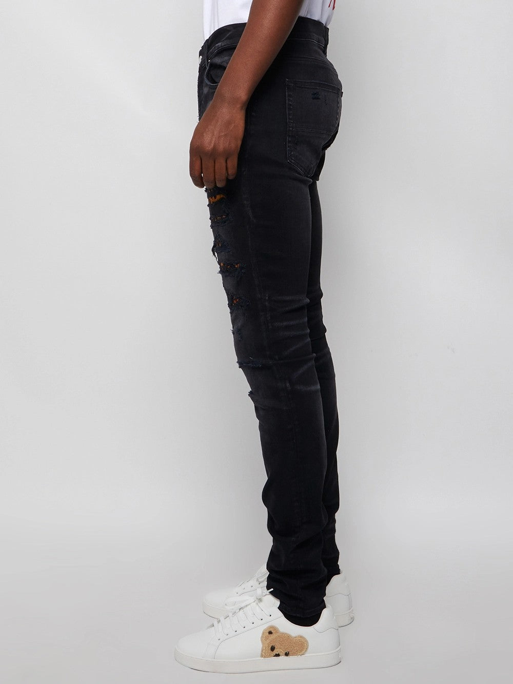 AMIRI MEN'S BLACK DISTRESSED SKINNY TROUSERS