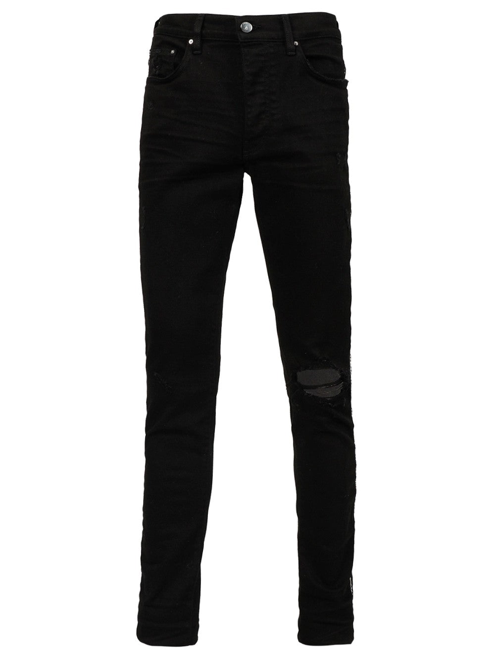 AMIRI MEN'S BLACK DISTRESSED SKINNY TROUSERS