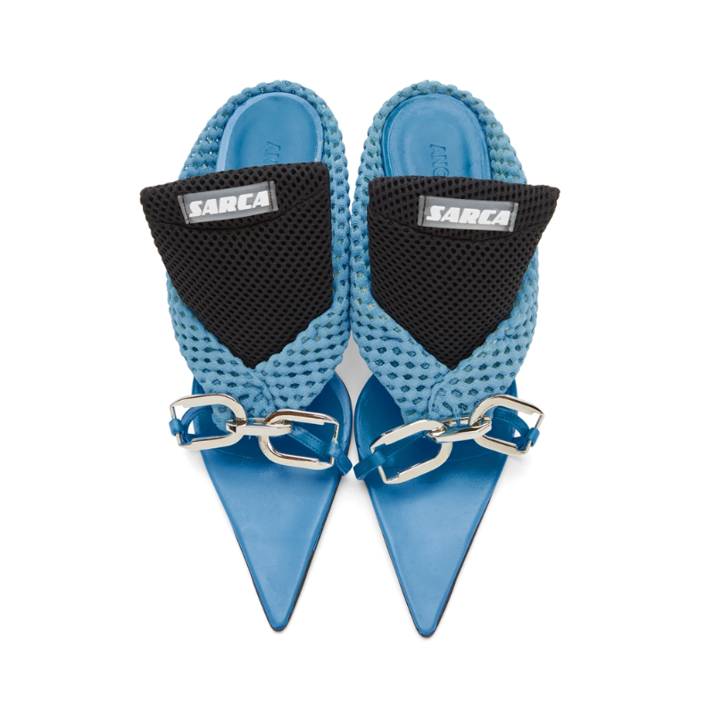 Womens | Ancuta Sarca S4 Mesh Kitten Heel Sandal Blue/Black