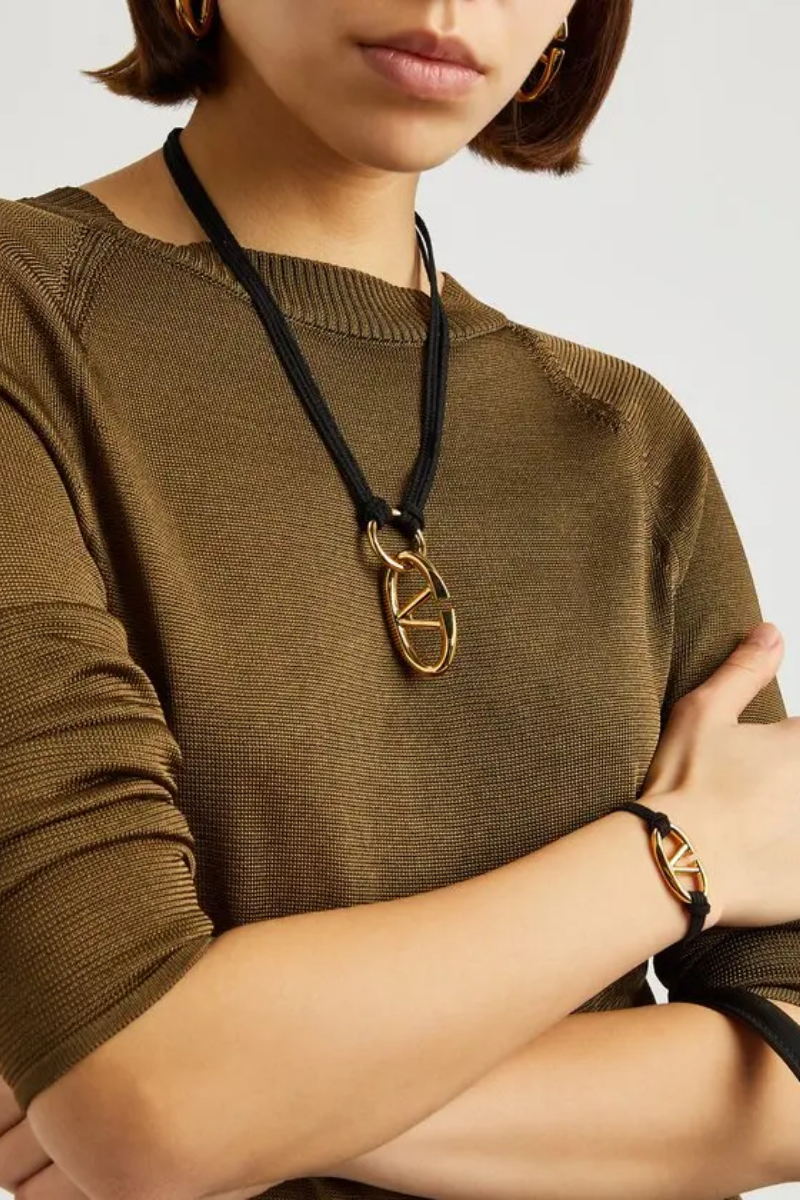Valentino Garavani
Vlogo Rope Necklace In Black