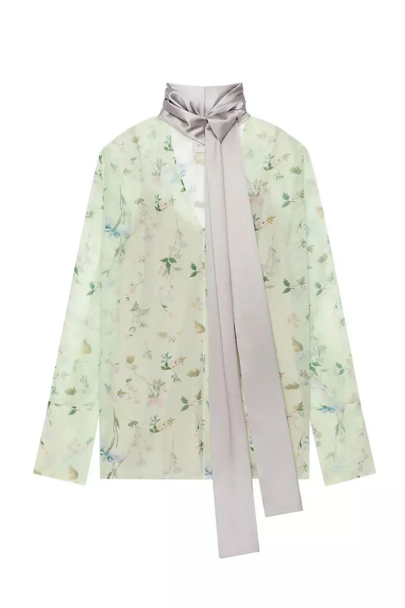 Givenchy Lavalliere Blouse_Pale Green