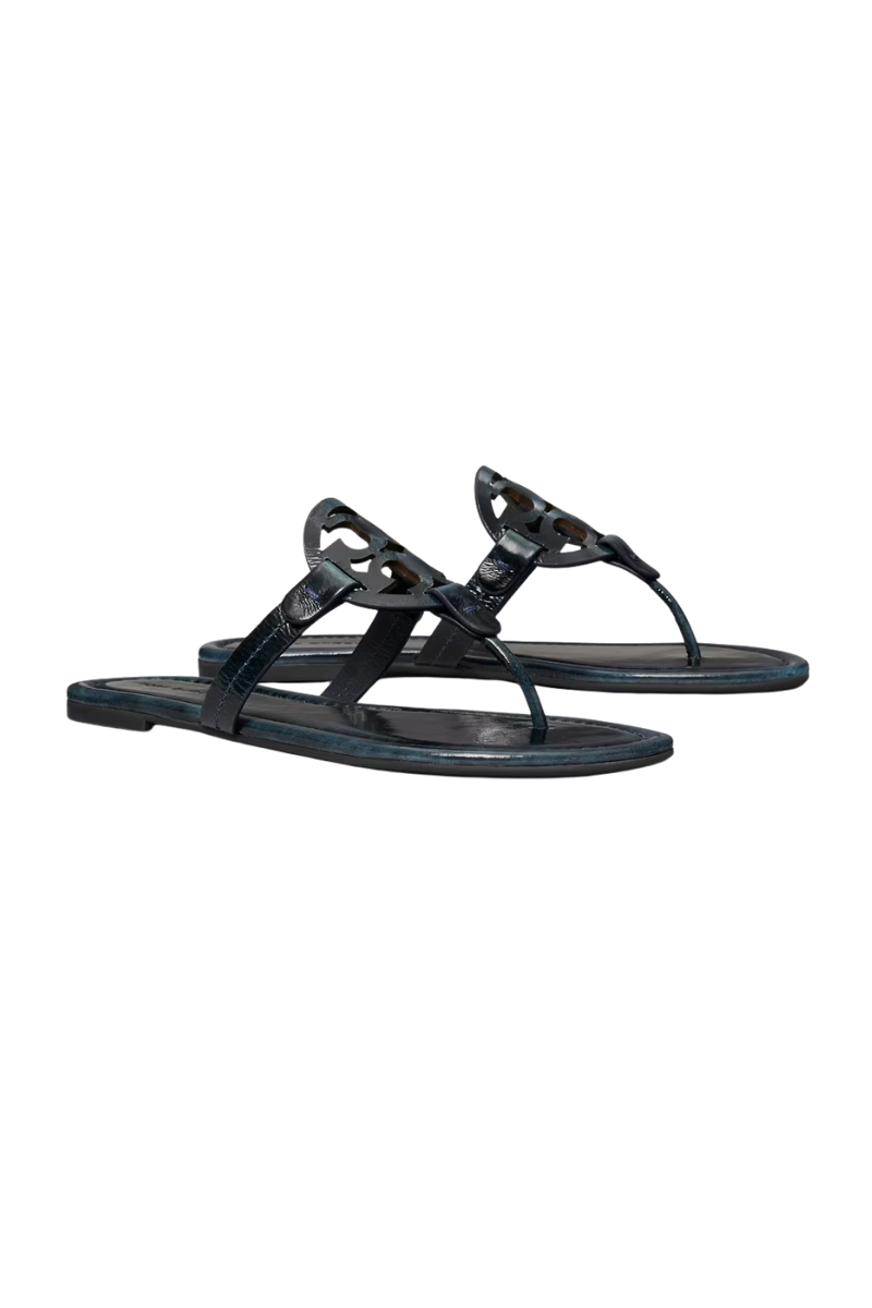 Tory Burch Miller Patent Sandals in Aged Navy